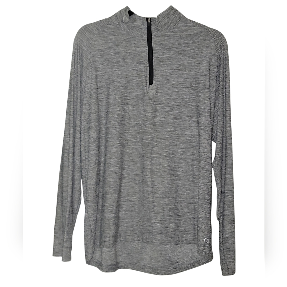 Men's Gray Lightweight Quarter-Zip Pullover Breathe Size Large